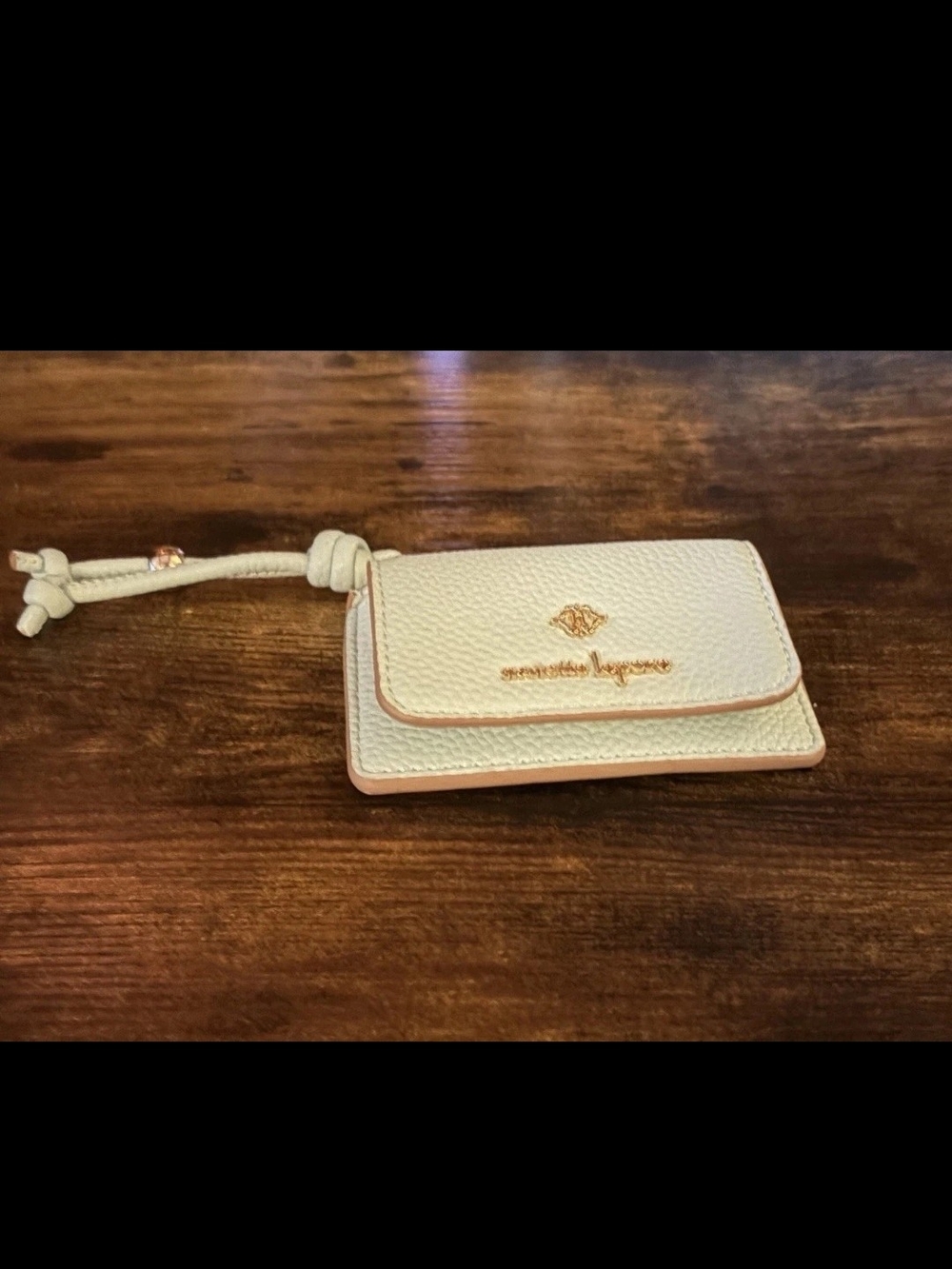 Nanette Lepore Cream and Blush Leather Card & Key Holder